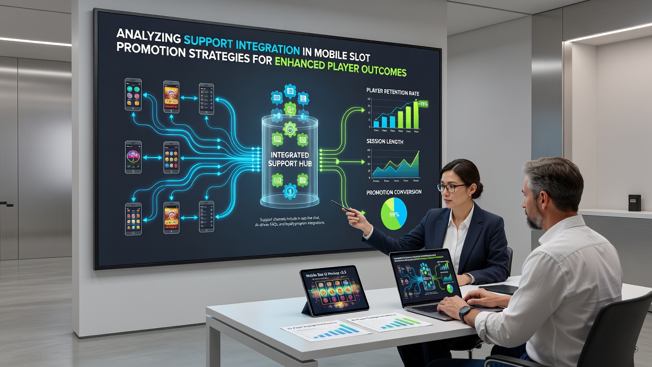 Analytics dashboard displaying support interaction metrics tied to mobile slot promotion performance