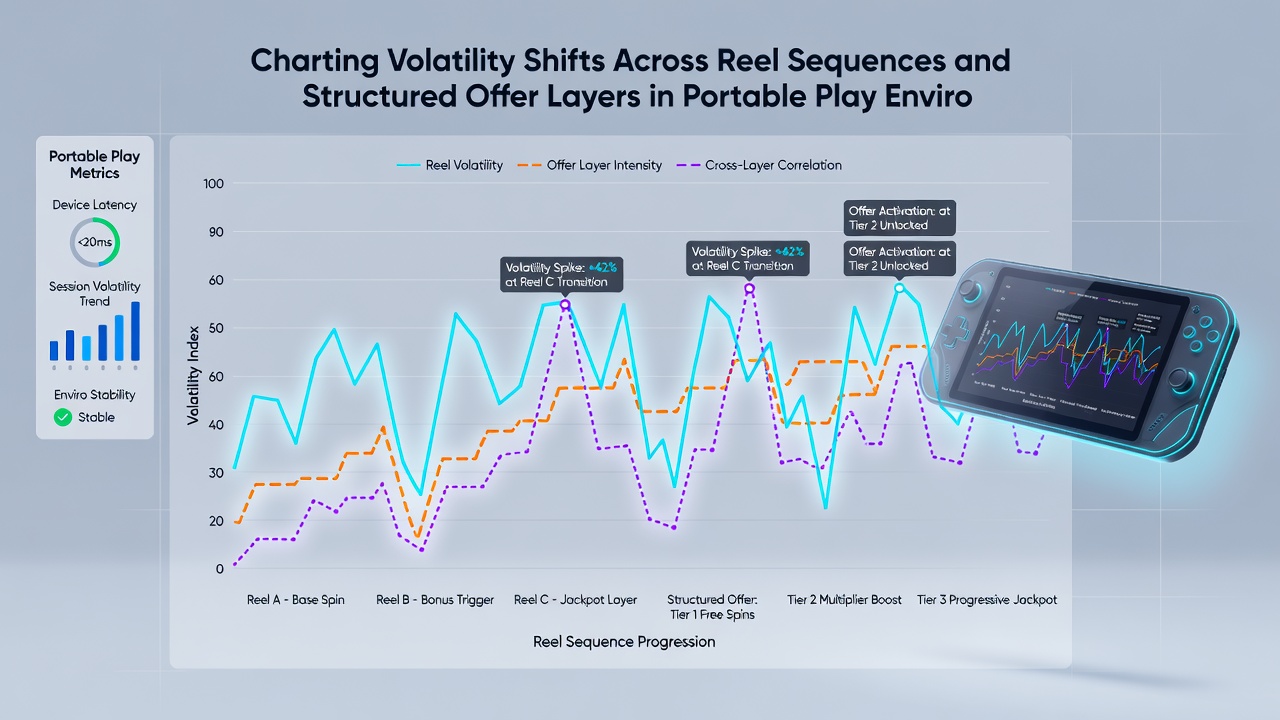 Chart illustrating structured offer layer effects on mobile reel volatility over extended play sequences