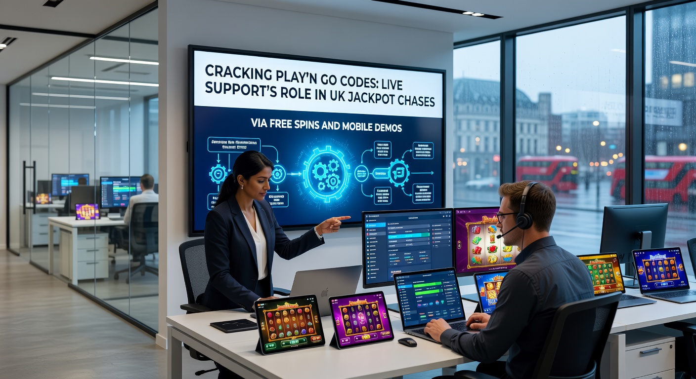 Close-up of a live chat conversation resolving a Play'n GO code issue, with free spins counter ticking up on a UK casino mobile app