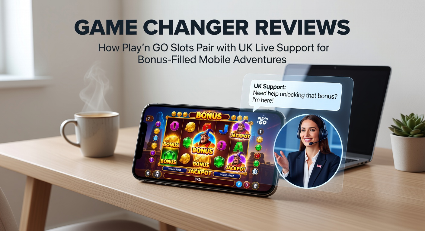 Close-up of a UK casino live chat window assisting a player with Play'n GO Game Changer bonus features on a tablet, showing payout tables and multiplier breakdowns