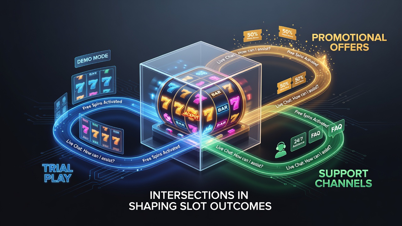 Diagram depicting support staff assisting users with demo-to-real-money transitions alongside active promotional campaigns