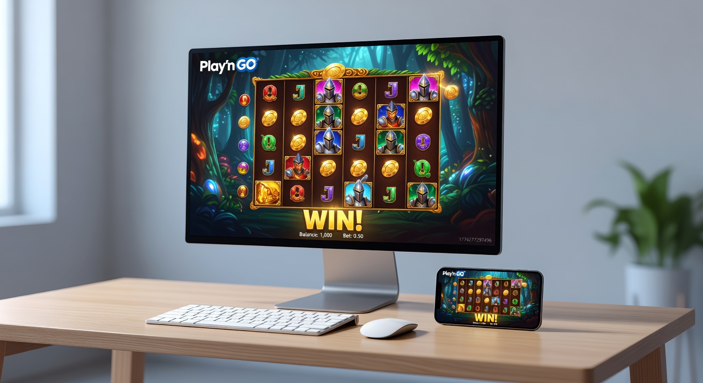 Close-up of Play'n GO slot interface showing quantum mechanics, cascading symbols, and multiplier trails in action