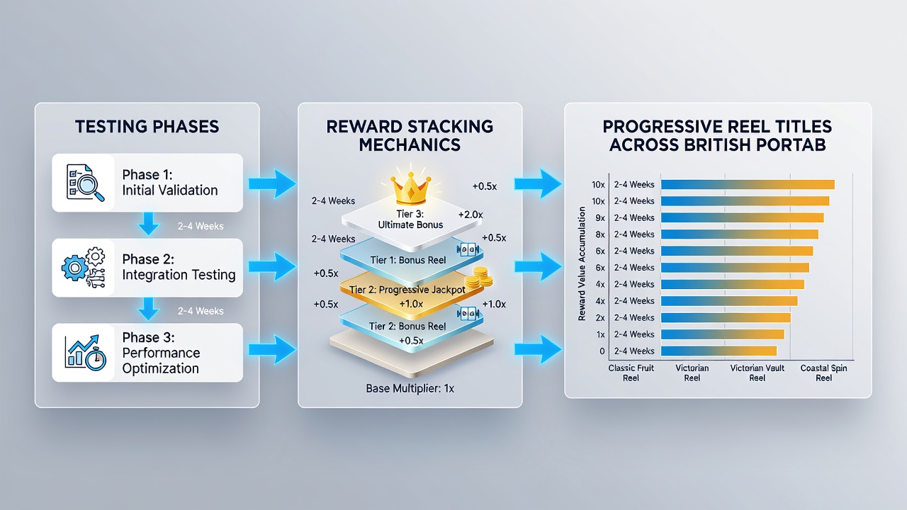 Close-up of reward stacking indicators on a progressive reel game running on a tablet device