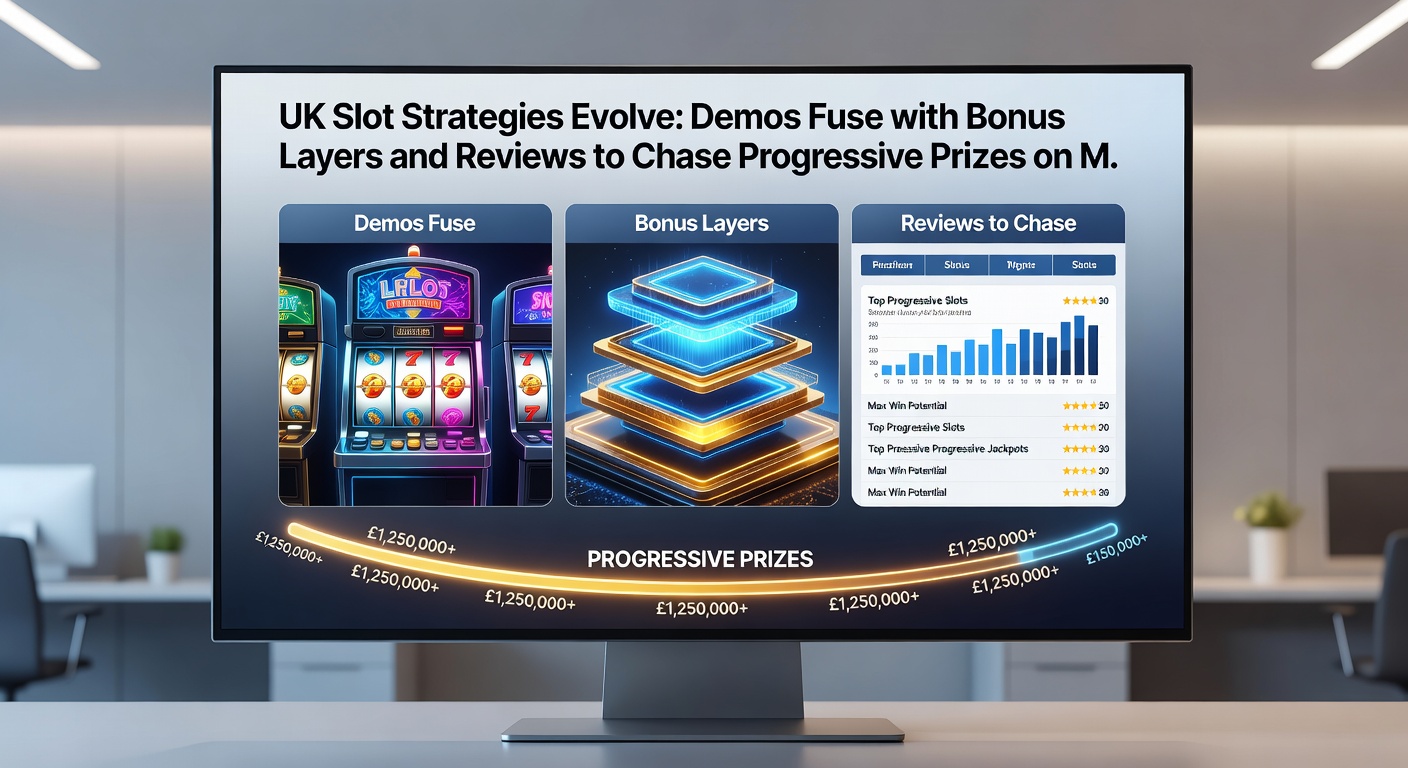 Layered bonus icons stacking on a mobile slot screen, with review snippets and a glowing progressive jackpot meter in the background